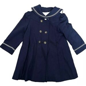 Girl’s Tailored By Rothschild Navy Blue Wool Formal Coat Size 5